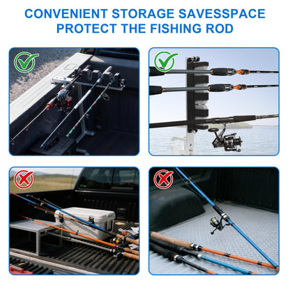 Adjustable Truck Bed Fishing Rod Holder for F150, Silverado, RAM, Tacoma