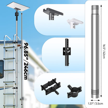 Adjustable Starlink Gen 3 RV Ladder Mount Kit