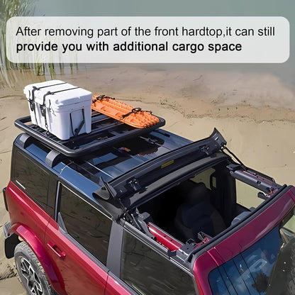 Half Short Roof Rack Fit for Ford Bronco 4-Door Hard Top 2021-2025 Cross Bar Roof Rack Rails Cargo Carrier Crossbar Luggage Rack Accessories