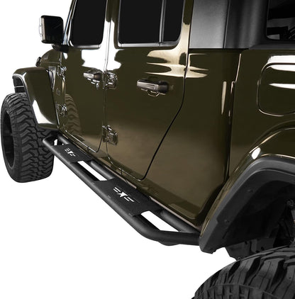 Hooke Road Gladiator Cab Length Side Steps Tube Running Board Nerf Bar Rock Slider Rails for 2020-2025 Jeep Gladiator JT Pickup Sport Willys Overland Rubicon Mojave