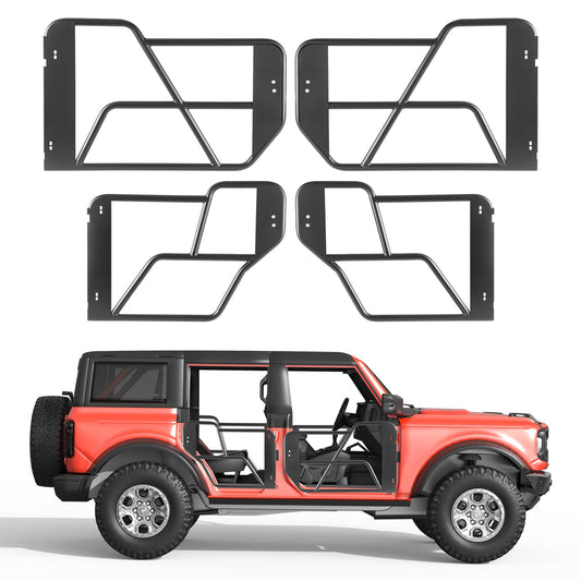 Steel Off Road Front & Rear Tubular Half Doors Compatible with 2021-2026 Ford Bronco (Excluding Bronco Sport)