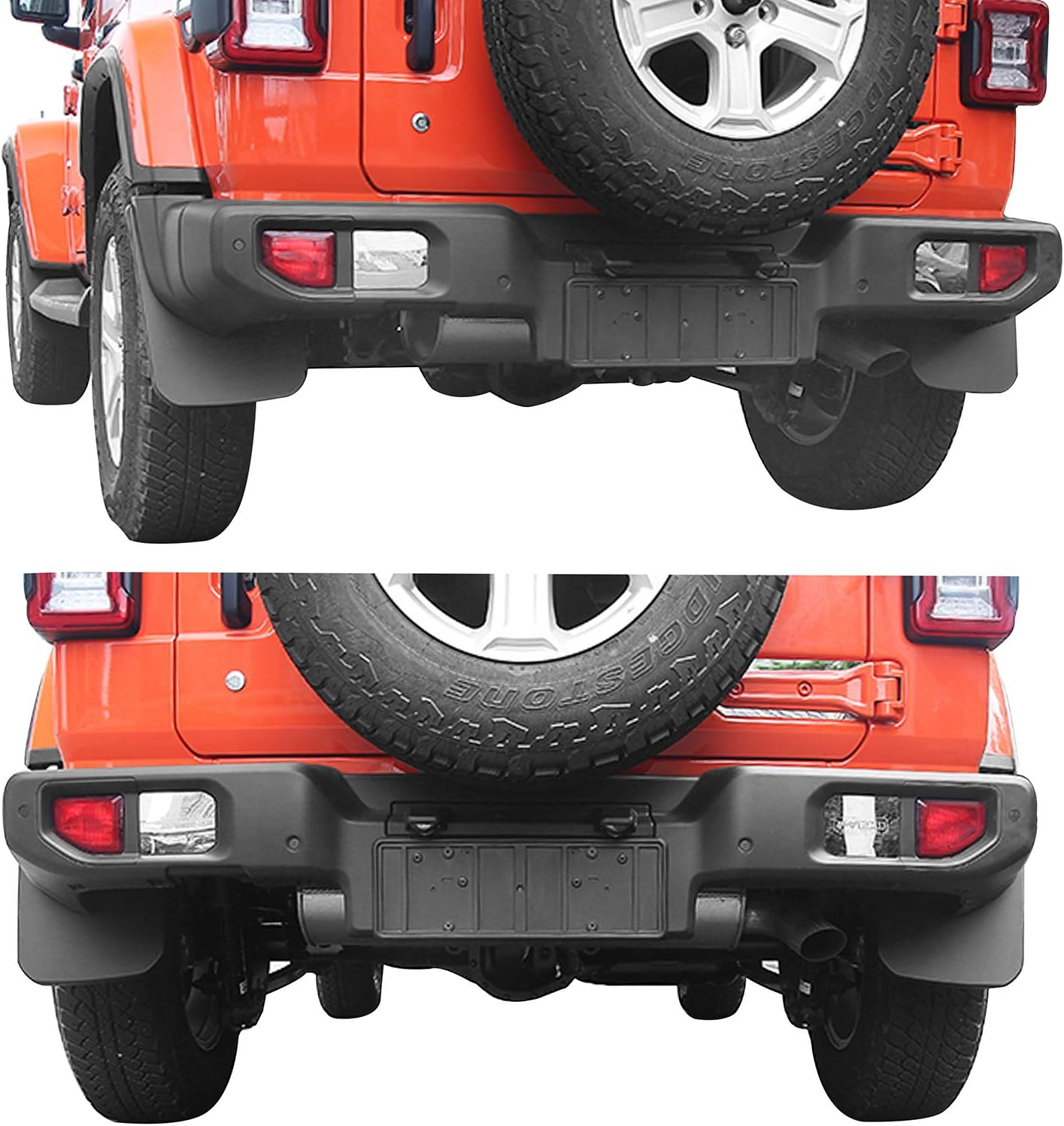Hooke Road Fender Flares Front & Rear Mud Splash Guards Kit Compatible with 2018-2025 Jeep Wrangler JL Sahara Sport Sports (Exclude Rubicon)