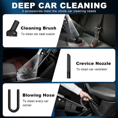 Cordless Car Vacuum Lightweight High Power Handheld Vacuum Cleaner with LED Light