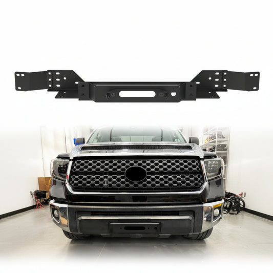 Front Hidden Winch Plate for 2014-2021 Toyota Tundra with Flip-up Licence Plate Mounting Bracket