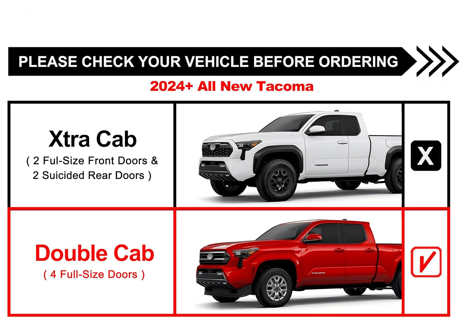 TAC Roof Rack Compatible with 2024-2025 Tacoma Double Cab Truck Cross Bar Cargo Canoe Bike Kayak Snowboard Luggage Upper Storage Carrier Truck Outdoors Gear