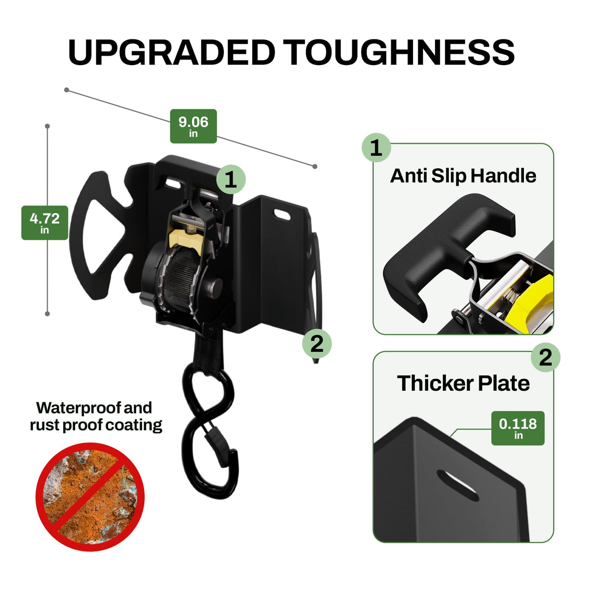 Rotating Retractable Ratchet Straps Fit for Toyota Tacoma 2005-2026