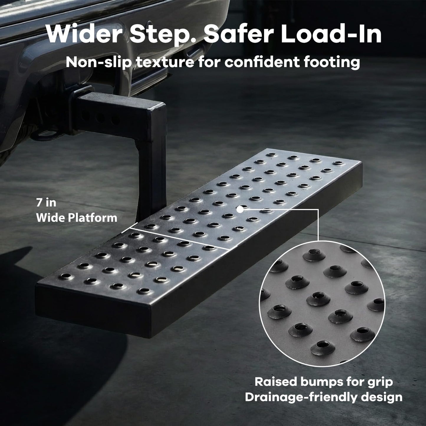 Heavy Duty 2" Hitch Step with Non-Slip Steel Platform