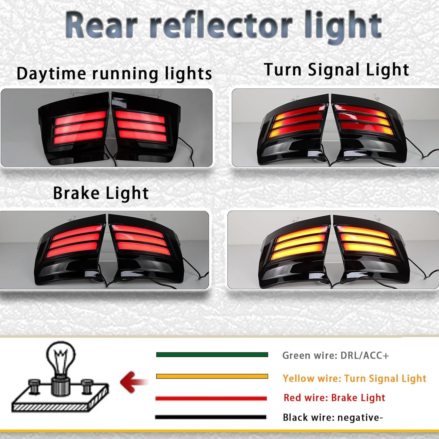LED Rear Bumper Reflectors Light Compatible with Toyota Land Cruiser 2024 2025 First Edition & Base & 1958, Prado 250 LC250 J250