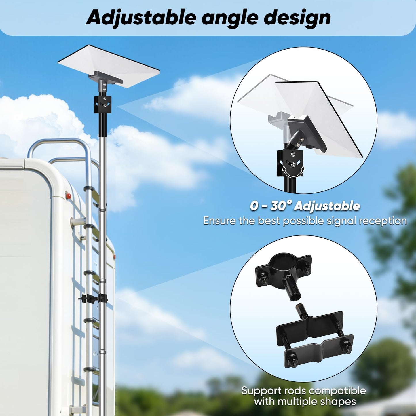 Adjustable Starlink Gen 3 RV Ladder Mount Kit