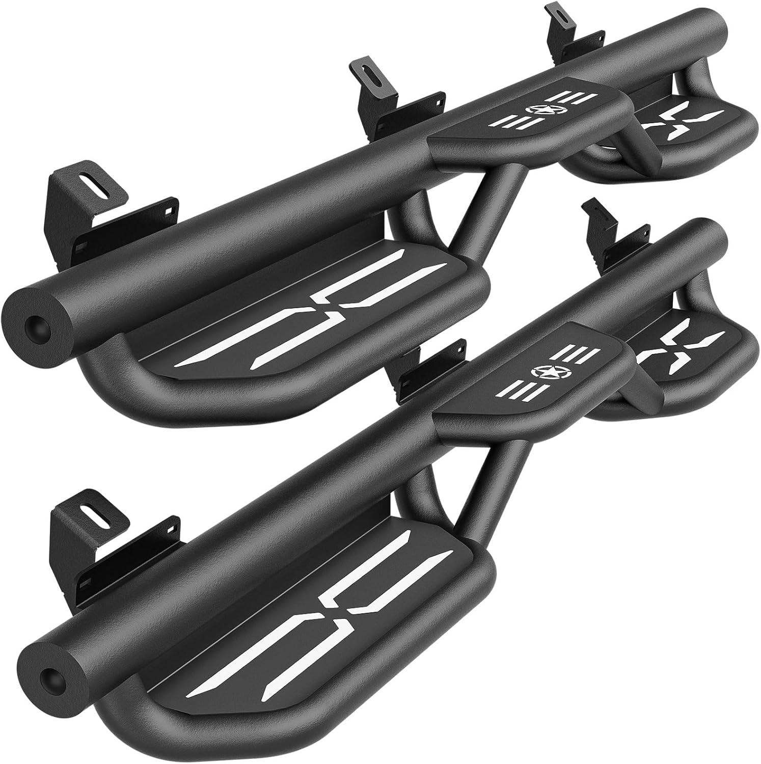 for Bronco Running Boards Side Steps Compatible with 2021 2022 2023 2024 2025 2026 Ford Bronco 4 Doors (Not for Sport Model), Two Stairs Design Heavy-Duty Nerf Bars Step Plates Rock Sliders Rail