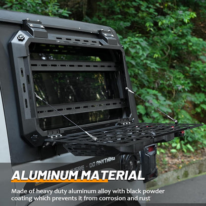 Rear Window Storage Table Molle Panel Flank Kit Rear Foldable Window Shelf for Jeep Wrangler 2018-2025 JL 4 Doors