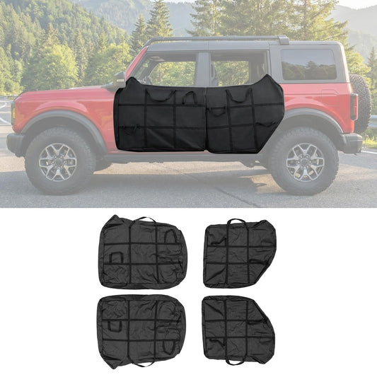 4PC Front and Rear Door Bags Compatible with 2021-2026 Ford Bronco