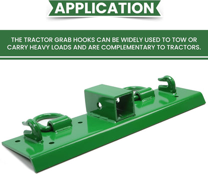 Tractor Grab Hooks 4.96" W × 21.93" L Compatible with John Deere 2" Receiver Compact Tractor Bolt on Grab Hooks - OMOTOR