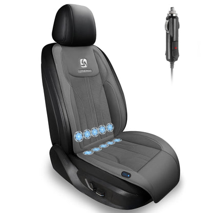 Cooling Car Seat Cushion Front Seat,12V Cooling Seat Cover for Car with 10 Fans,Rapid Cooling with Automatic Start and Pause Seat Cushion (Black)