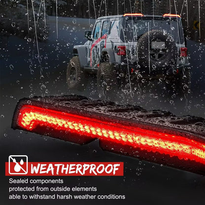 High Mount Brake Light with Turn Signals & Brake Lights, Extra Tail Light For 2018-2023 Wrangler JL Upgrade Roof Tail Lights