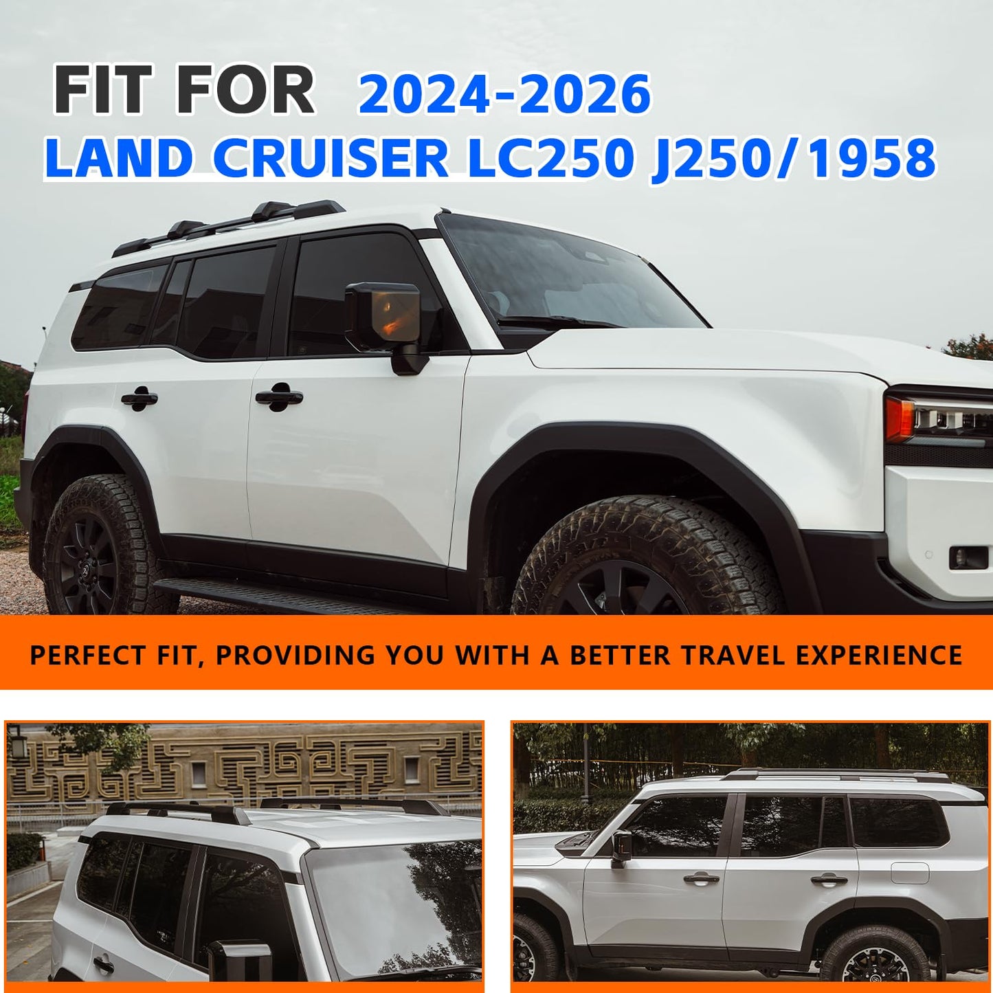 Roof Rack Side Rails + Cross Bars for Toyota Land Cruiser Prado J250 LC250/1958 2024-2026