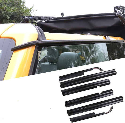 Black Window Visor Rain Guard Compatible with 2021 - 2025 Ford Bronco 4 Door