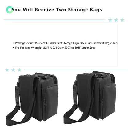 Under Seat Storage Organizer For Jeep Wrangler 2018-2025, 2-Pack