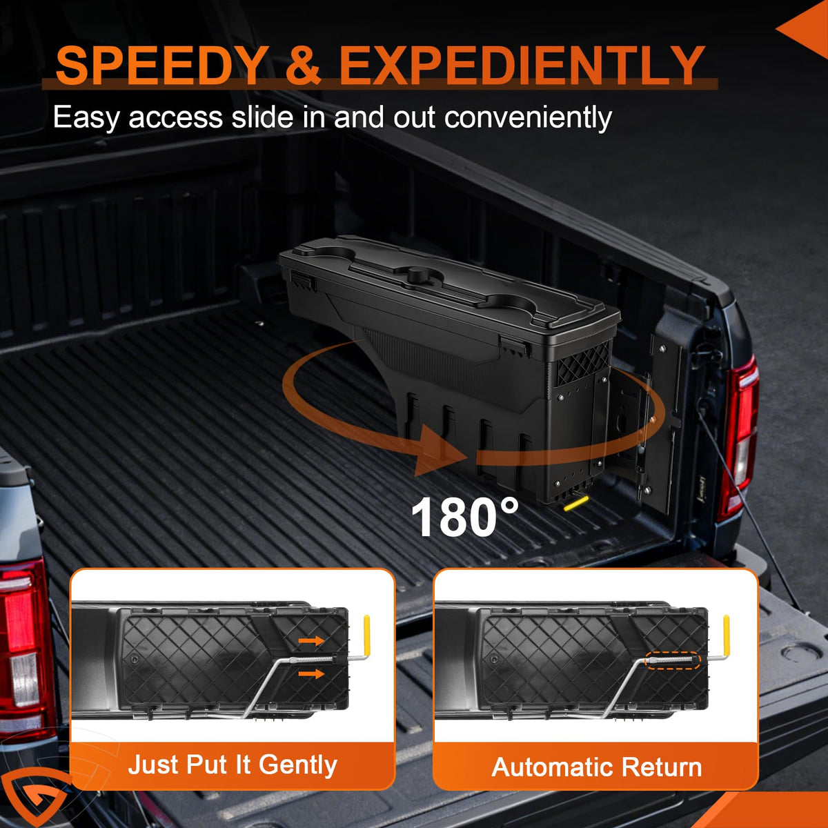 Truck Bed Swing Toolbox for Ford F-150 2015-2025, 30L