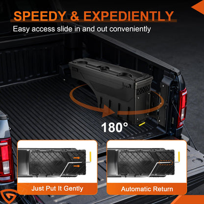 Truck Bed Swing Toolbox for Ford F-150 2015-2025, 30L