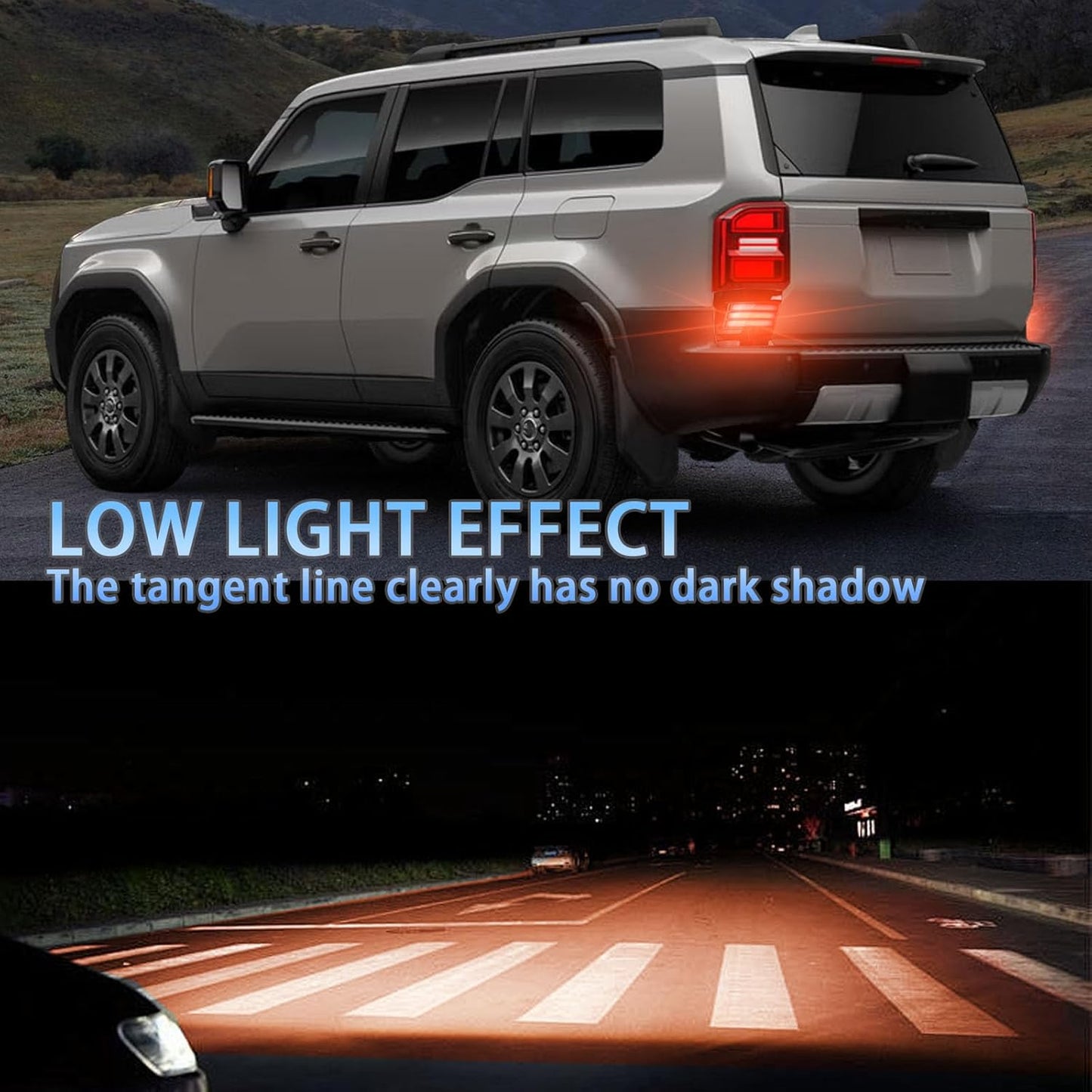 LED Rear Bumper Reflectors Light Compatible with Toyota Land Cruiser 2024 2025 First Edition & Base & 1958, Prado 250 LC250 J250