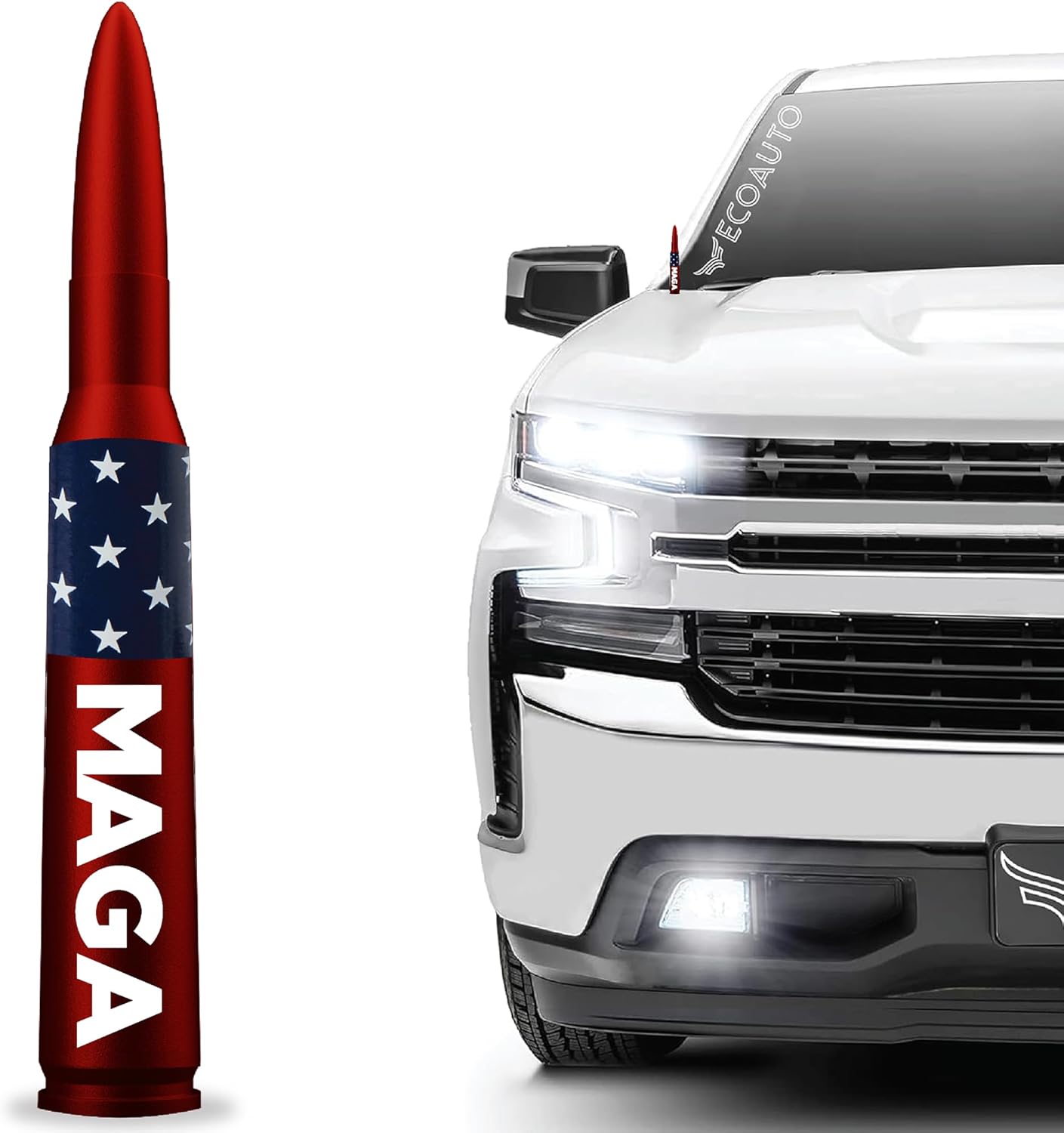 50 Cal Bullet Antenna Replacement Fits All Chevy & GMC Truck Model Year