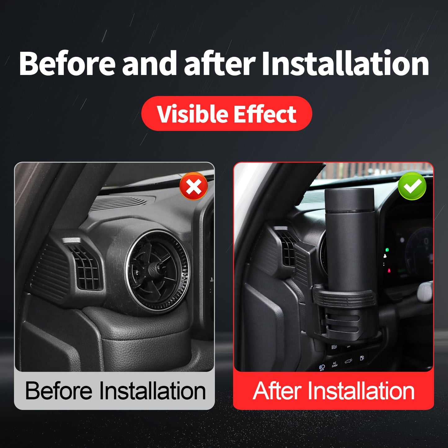 Multifunction Air Vent Cup Holder For Toyota Land Cruiser 250 2024-2026