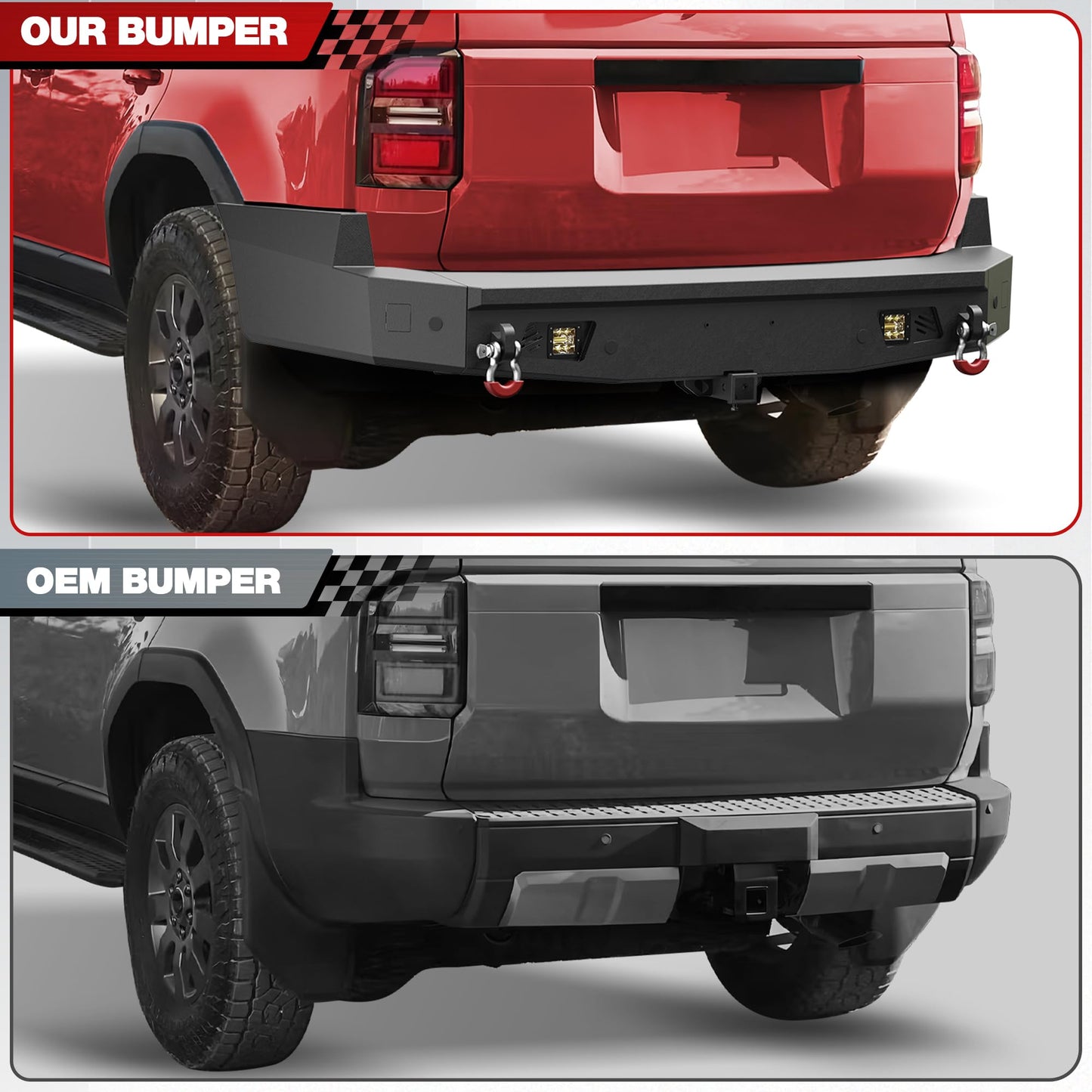 Front Lower/ Rear Bumper with LED Lights for 2024-2026 Toyota Land Cruiser 250