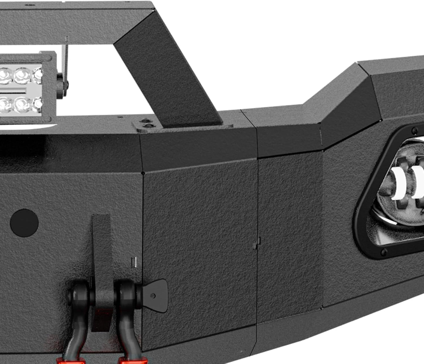 for F150 SVT Raptor Front Bumper Compatible with 2017 2018 2019 2020 F-150 F 150 SVT Raptor with Winch Plate, Skid Plate, 5 x LED Lights, Sensor Holes, License Plate Frame & D-rings, Black