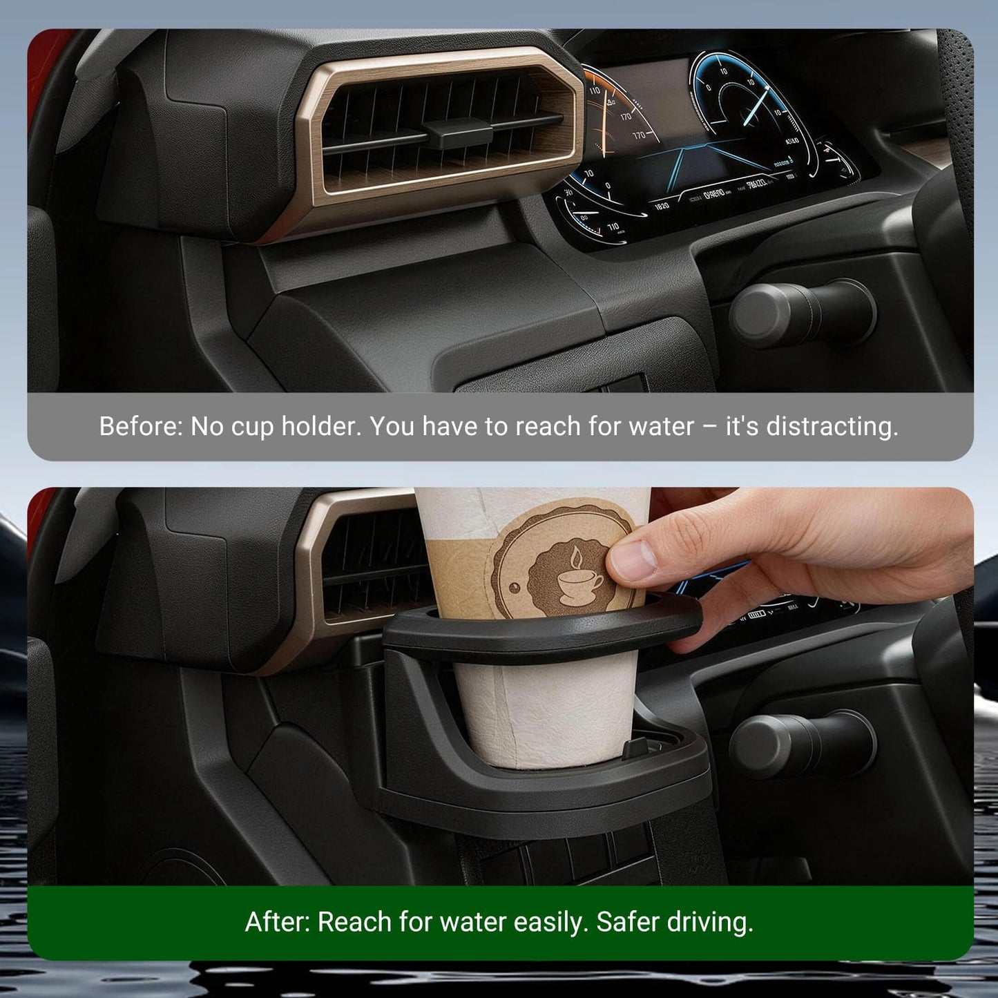 Car Air Vent Drink Holder, Driver Side Mount For Toyota Tacoma2024-2026 4Runner 2025-2026