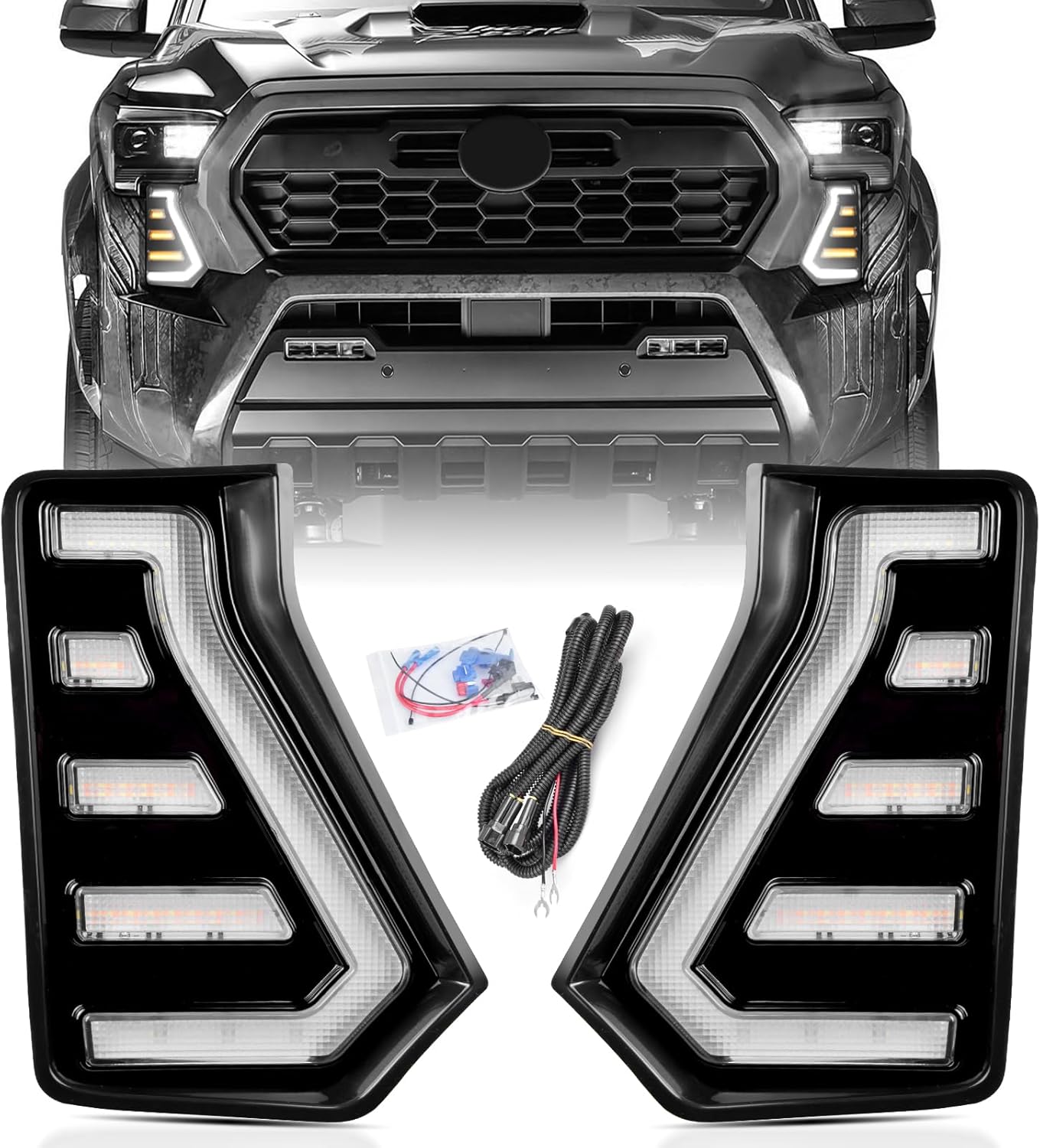 LED Daytime Running Lights White DRL Compatible with Toyota Tacoma 2024 2025