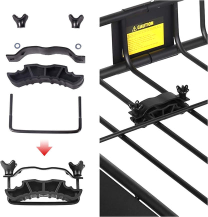 Roof Rack Carrier Basket Rooftop Cargo Carrier with Extension Black Car Top Luggage Holder 64"x 39"x 6" Universal for SUV Cars - OMOTOR