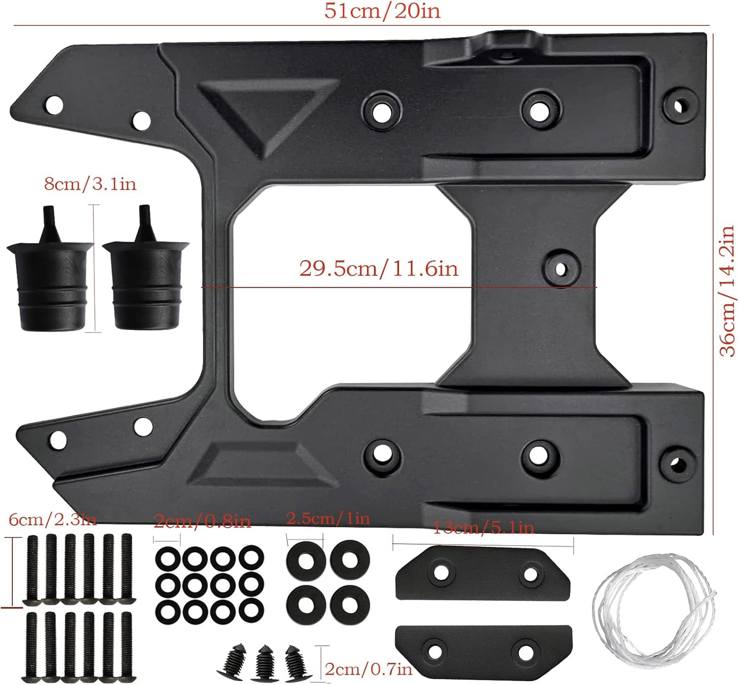 Spare Tire Carrier Hinge Reinforcement Kits Compatible with 2018 - 2021 Jeep Wrangler JL