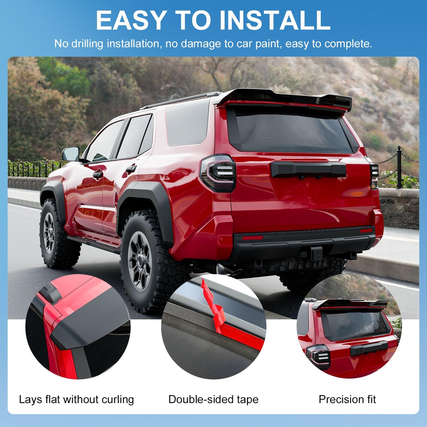 Xipoo Spoiler Compatible with 2025 Toyota 4Runner Trunk Lip Rear Roof Spoiler Glossy Black Trunk Wing Replacement for 2025 Toyota 4Runner Accessories