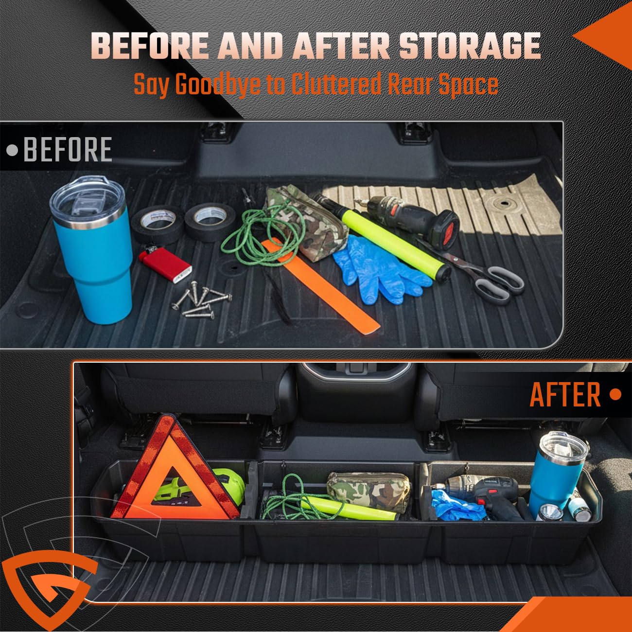 GEARLAST 56 inch Truck Bed Cargo Box, Truck Bed Organizers and Storage,Truck Bed Storage System with Isolation Netting and Tarpaulin, Tailgate-slide Design for Effortless Loading/Unloading