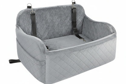 Lealchum Dog Car Seat for Large Dogs, Soft Memory Foam Pet Bed with 2 Clip-On Safety Leashes, Removable & Washable, Comfortable & Secure for Travel,Installable in Car Back Seat or SUV's Trunk - OMOTOR