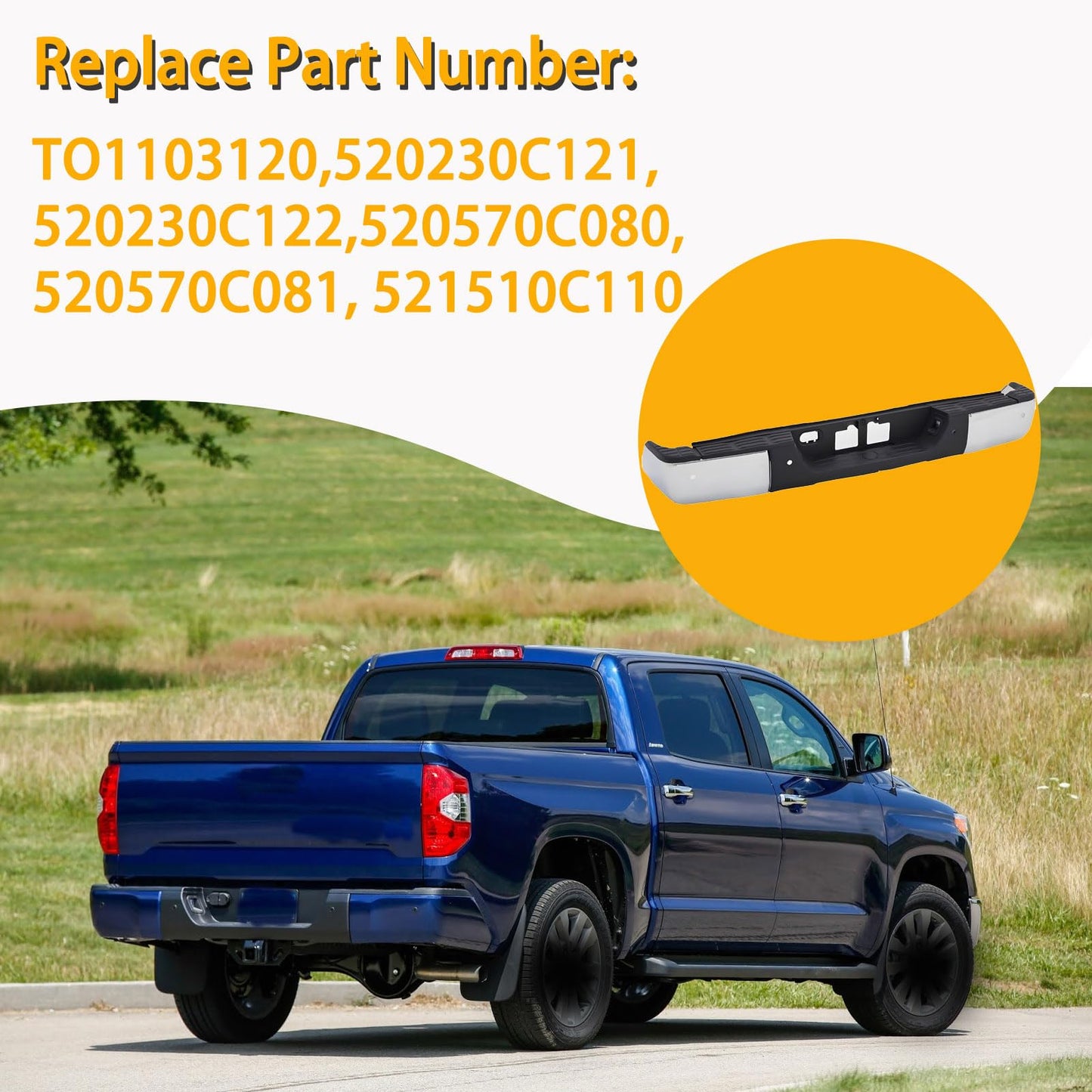 Rear Step Bumper Assembly Compatible with 2014 - 2021 Toyota Tundra