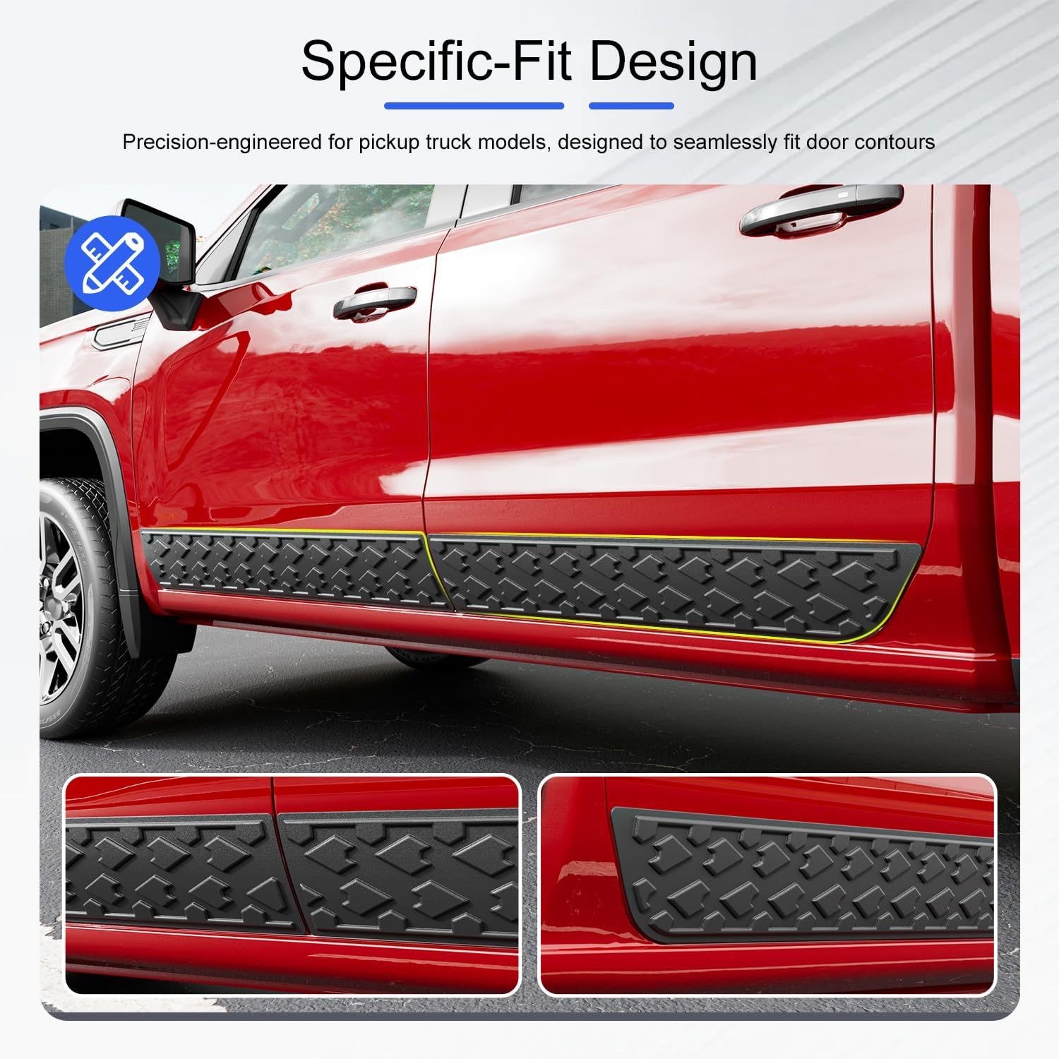 Door Molding Trim Compatible with 2019-2025 Chevy Silverado GMC Sierra 1500 Crew Cab Rocker Panel Molding Trim Protector Replacement for 2019-2025 Chevy Silverado Accessories