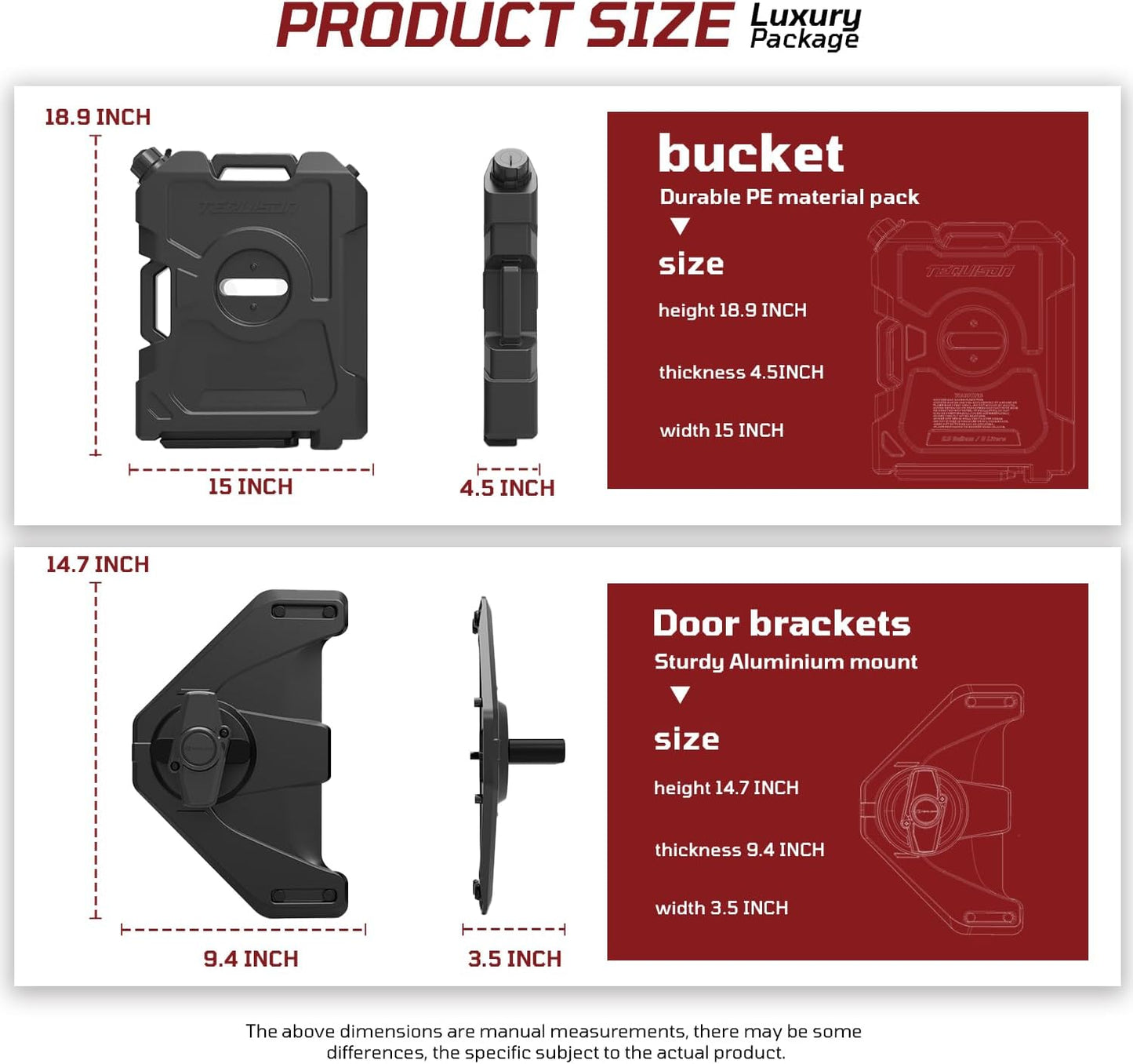 Door Hinge Container and Mount Set Compatible with 2007-2026 Jeep wrangler JL JK & Gladiator JT
