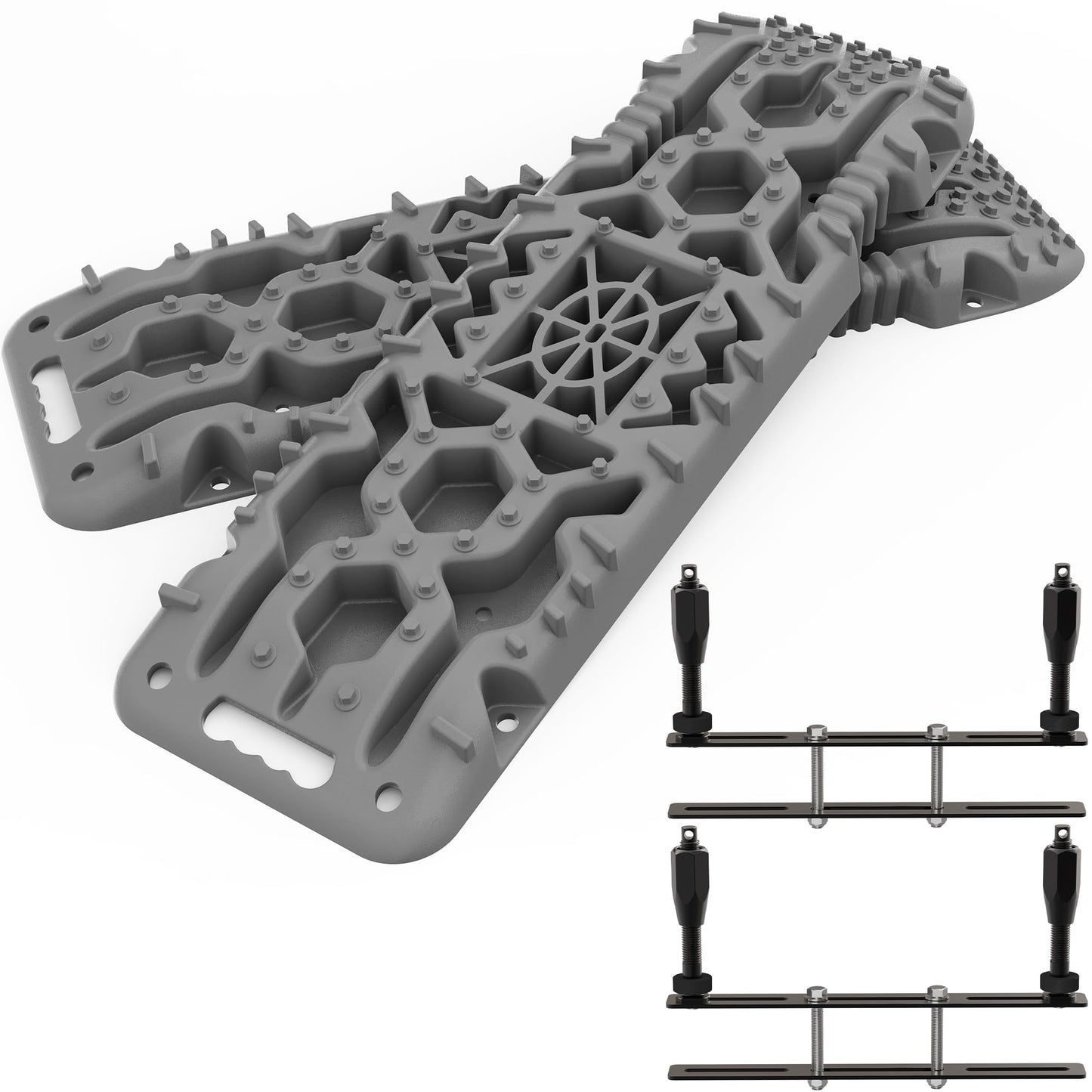 2PCS Traction Boards with Build-in Jack Base & Mounting Kit for Overlanding