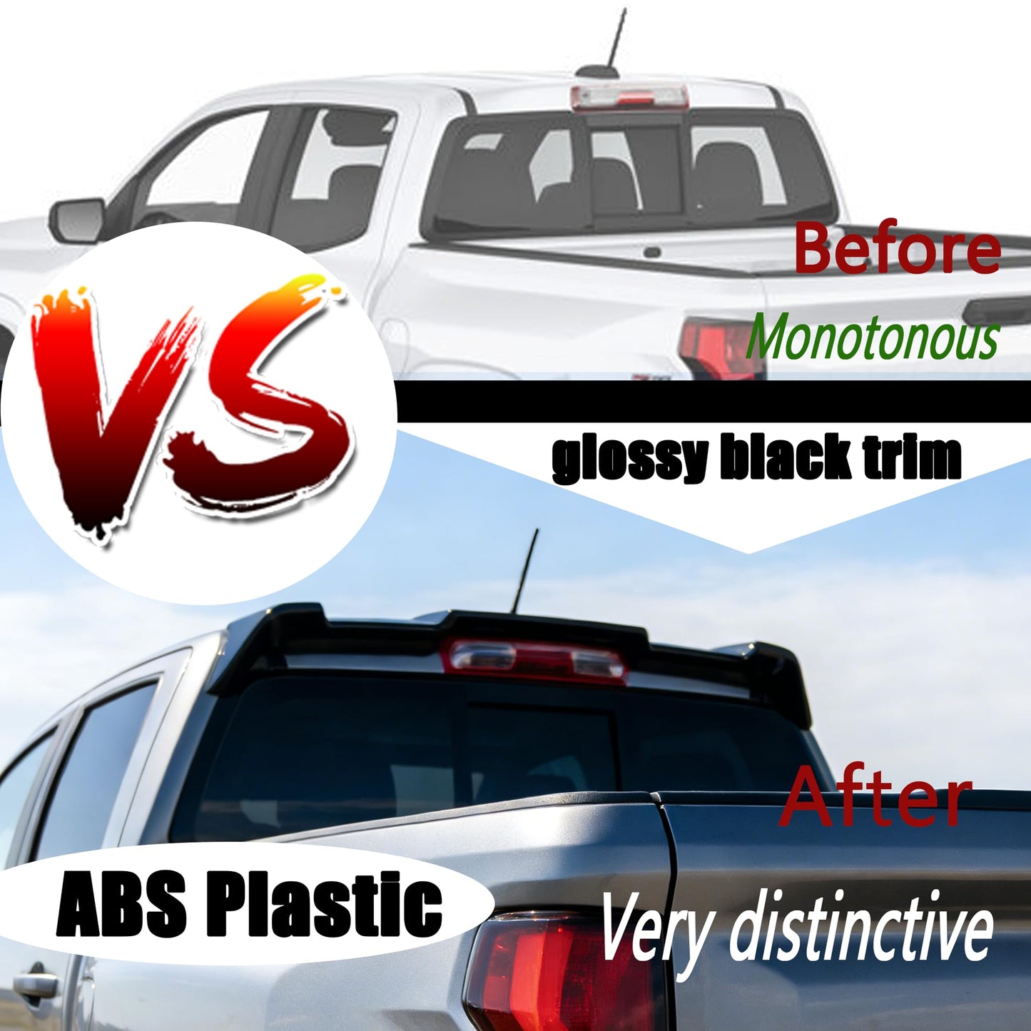 Rear Spoiler Cab Roof Wing Fit for Chevy Colorado LT/WT/ Z71/ ZR2/ Base 2015-2022