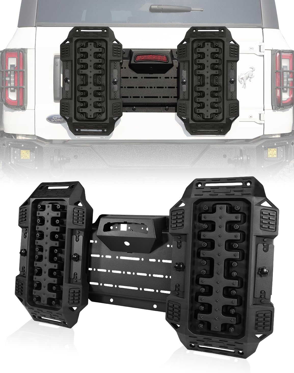 Rear Spare Tire Delete Frame w/Recovery Boards for Bronco 2021-2026