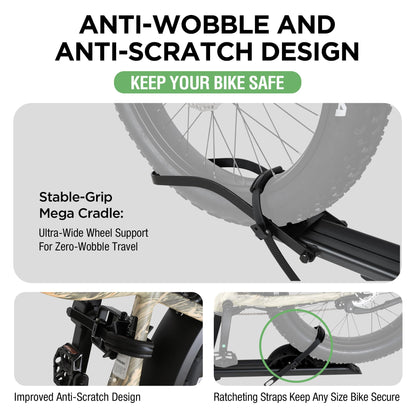 Aluminum Rack for Bicycles and Electric Bikes fits Car SUV Van RV and Trailer with 2" Receiver