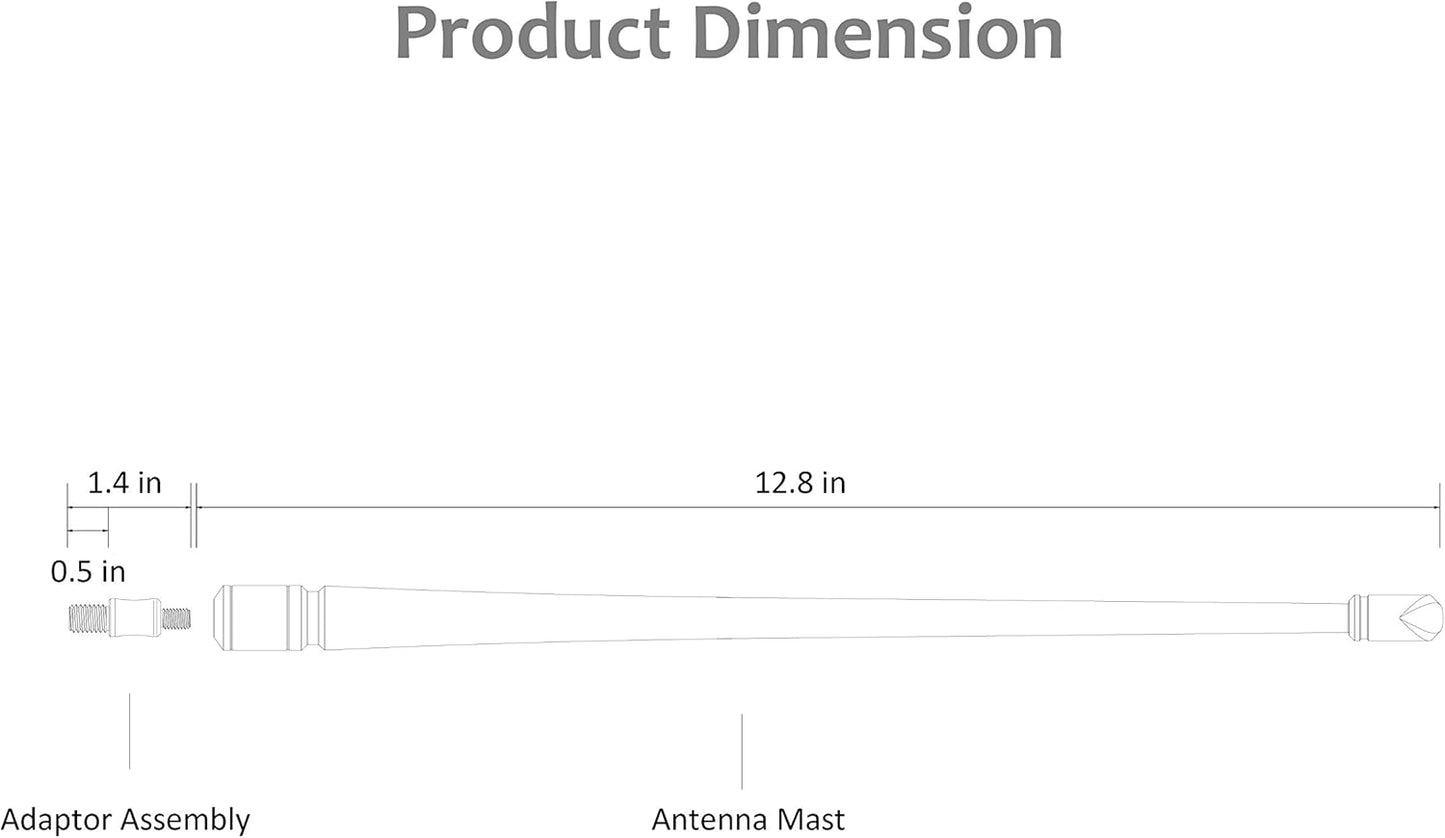 13 Inch Antenna for Jeep Wrangler JL JK JLU JKU Gladiator Rubicon Sahara 2007-2022