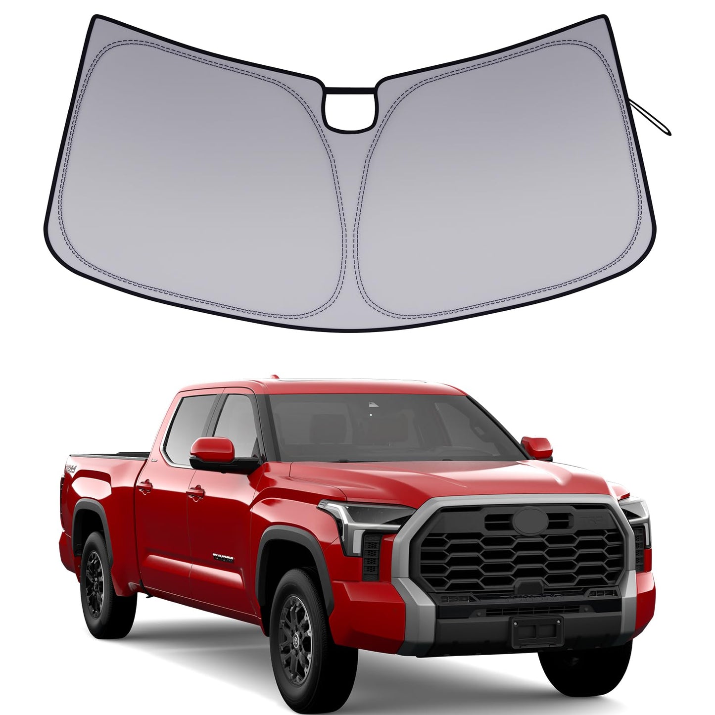 Windshield Sun Shade for Toyota Tundra 2014-2021, Custom Fit Foldable Front Window Sunshade Sun Visor Protector, Block UV Rays Keep Your Car Cooler