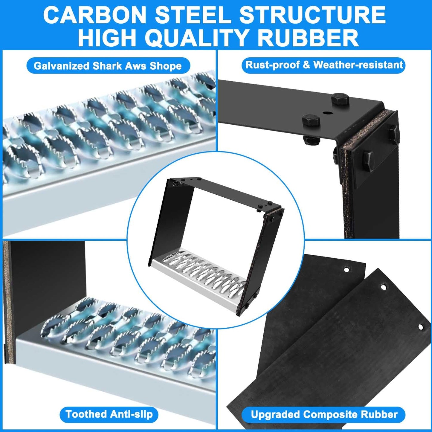Universal Flexible Rubber Truck Step, Commercial Truck Accessories with 14" Wide x 10" Tall