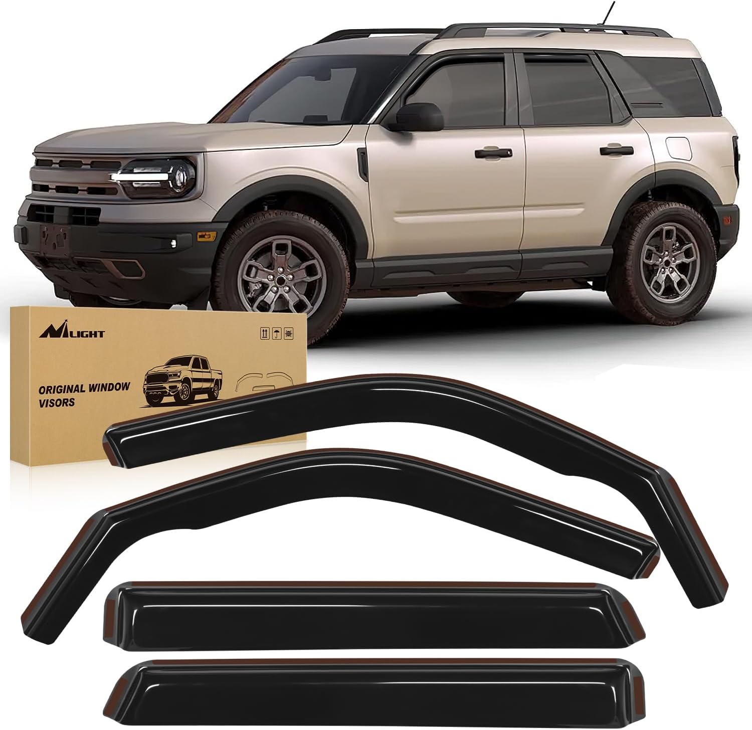 4PCS Rain Guards for Ford Bronco Sport 2021- 2025