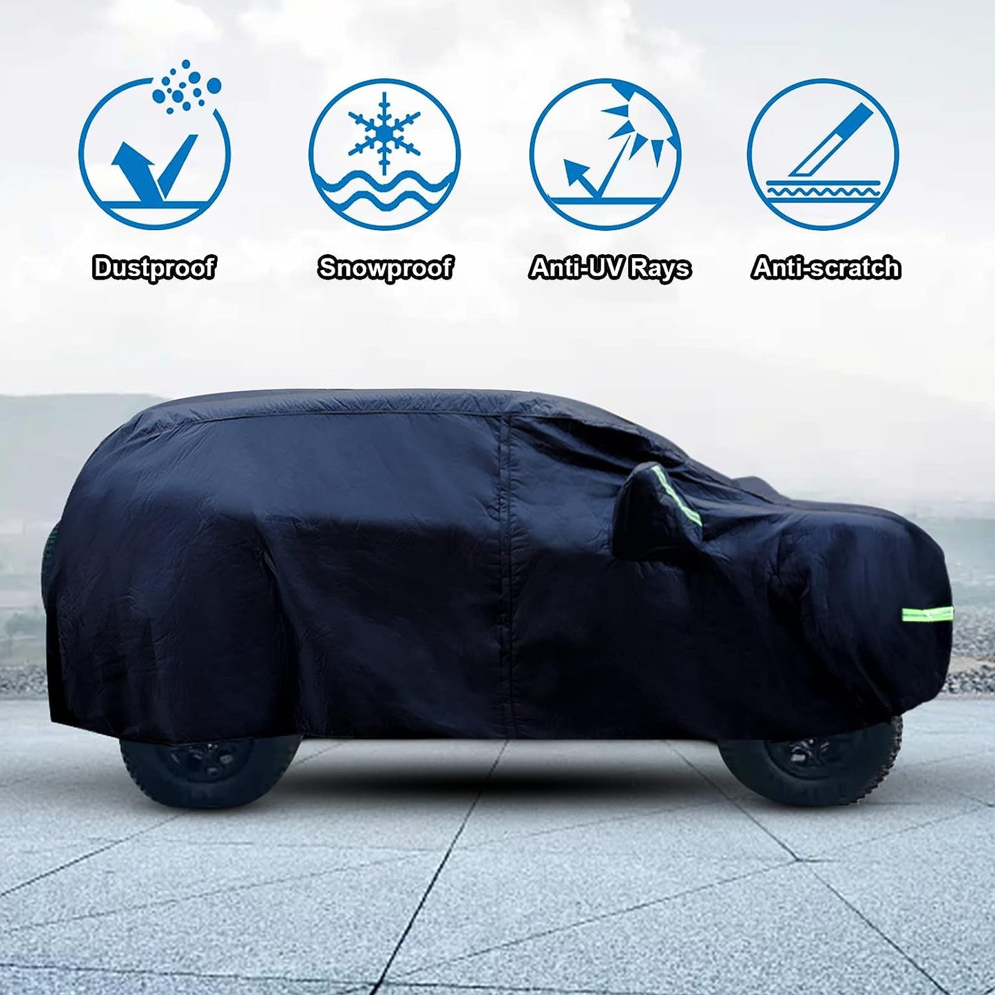 6 Layer SUV Car Cover for Bronco 4 Door Car Cover Waterproof All Weather 210T Windproof Fit for Bronco 2021 2022 2023