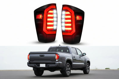 LED Tail Light Assembly with Black Housing Smoked Lens for 2016 - 2023 Toyota Tacoma