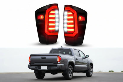 AUTOONE 2023 Upgraded Toyota Tacoma LED Tail Light Assembly with Black Housing Smoked Lens, Rear Lamp Replacement for 2016 2017 2018 2019 2020 2021 2022 2023 Toyota Tacoma, Driver & Passenger Side